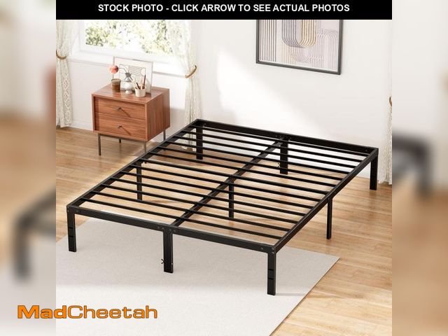 Lot 74-12396568 - DUMOS Bed Frame - Queen Size Metal Platform Bed Frames Mattress Foundation with Steel Slat Support, ...