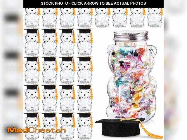 Lot 74-14153356 - Sunnychicc 24 Pcs 2026 Graduation Bear Candy Jar 14oz Empty Bear Plastic Container with 24 Pcs Gradu...