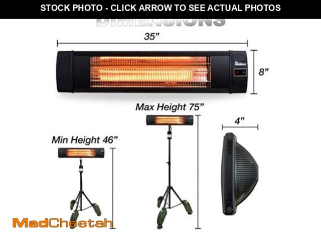Lot 74-12189864 - Dr Infrared Heater Outdoor Patio Heater with Tripod &amp; Remote - UNUSED