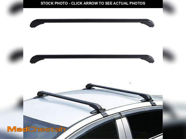 Lot 74-12154182 - munirater Universal 43.3 inch Black Roof Rack Cross Bar Top Luggage Aluminum Carrier Adjustable Wind...