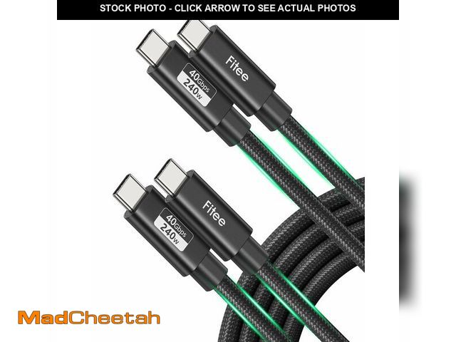 Lot 74-13960375 - Fitee USB4 Cable for Thunderbolt 4 Cable [2 Pack 5FT], 40Gbps Data Sync, 8K/6K@60Hz, 4K@144Hz, PD3.1...