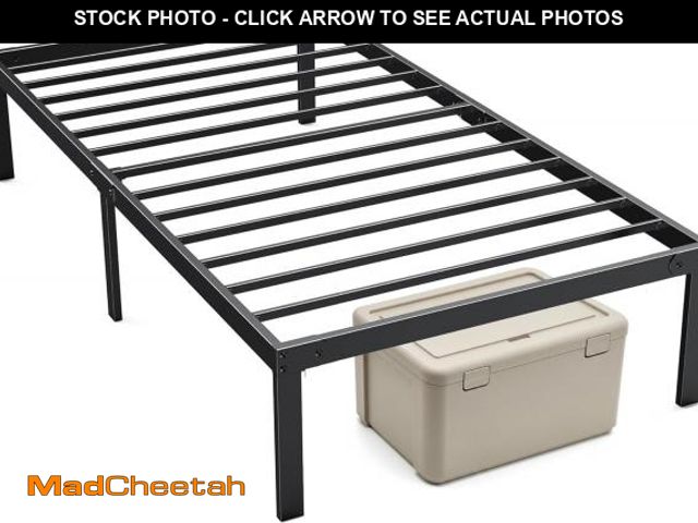 Lot 74-12366328 - Simple Deluxe Twin Size Metal Bed Frame, Sturdy and Durable Structure, No Need for Box Spring, with ...