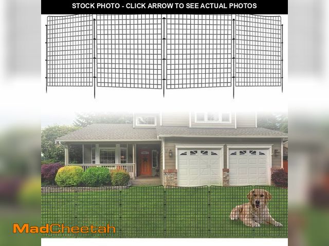 Lot 74-14250552 - 10 Panels Garden Fencing Animal Barrier, 36in(H) X 25ft(L) Dog Fence Outdoor for Yard Rustproof No D...