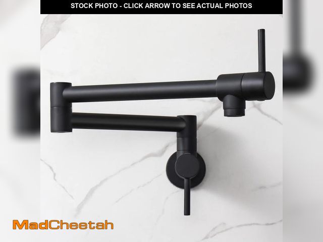 Lot 74-12441137 - Pot Filler Faucet Matte Black Commercial Wall Mount Stove Faucet, Brass Pot Filler Wall Mount Foldin...