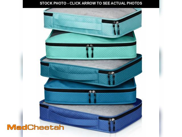 Lot 74-13567224 - Bulyoou 5 Pcs Packing Cubes for Suitcase Large Travel Cubes Carry on Luggage Organizer Bags for Clot...