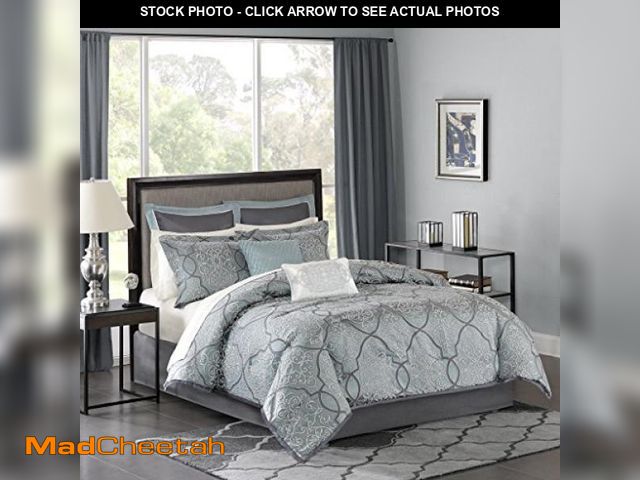 Lot 74-12510337 - Madison Park Lavine Cozy Bed in a Bag Comforter Set, Traditional Luxe Jacquard Design All Season Dow...