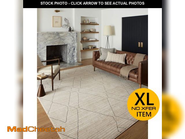 Lot 74-13790713 - Loloi Darby Collection DAR-03 Sand/Charcoal 6'-7" x 9'-3" Area Rug - UNUSED