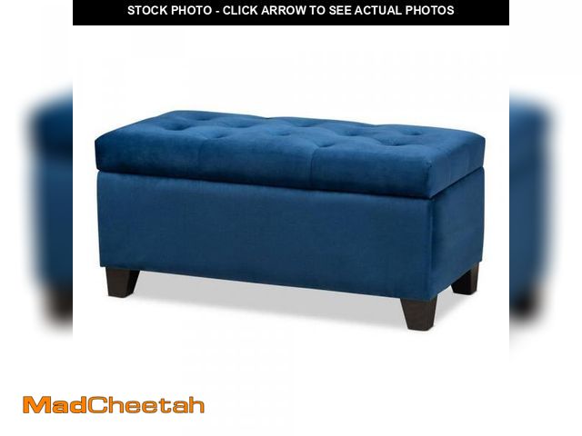 Lot 74-12531171 - Baxton Studio Michaela Navy Blue Storage Ottoman - UNUSED