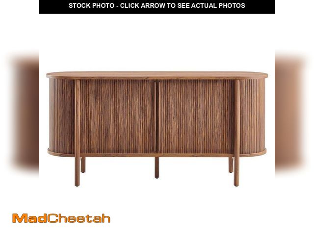Lot 74-12869334 - MODWAY Cadence Walnut Wood 63 in. Curved Sideboard - UNUSED