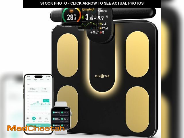 Lot 74-13058554 - RunStar Smart Scale FSA&amp;HSA Eligible, 8 Electrodes Digital Bathroom Scale for Body Weight and Fa...