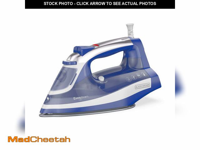 Lot 74-12687951 - BLACK+DECKER One Step Steam Iron with EvenSteam Stainless Steel Soleplate, Smart Steam Control, Spra...