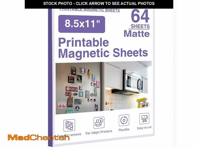 Lot 74-14271436 - Printable Magnetic Sheets 8.5x11 Inches Matte Magnet Paper Sheet 64 Pcs Non Adhesive Magnetic Paper ...
