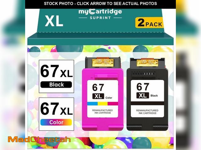 Lot 74-13621442 - 67XL Ink Cartridges Black/Color Combo Pack Replacement for HP Ink 67 67XL HP Printer Ink High Yield ...
