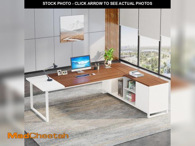 Lot 74-12369149 - Tribesigns 70.8" L-Shaped Executive Desk with 55" File Cabinet, Large Home Office Computer Desk with...