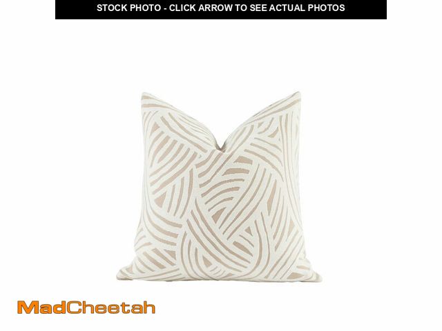 Lot 74-14379436 - Croker Horse New 18x18'' inches Throw Pillow Cushion Covers - Paradise Beige Color Chenille Jacquard...