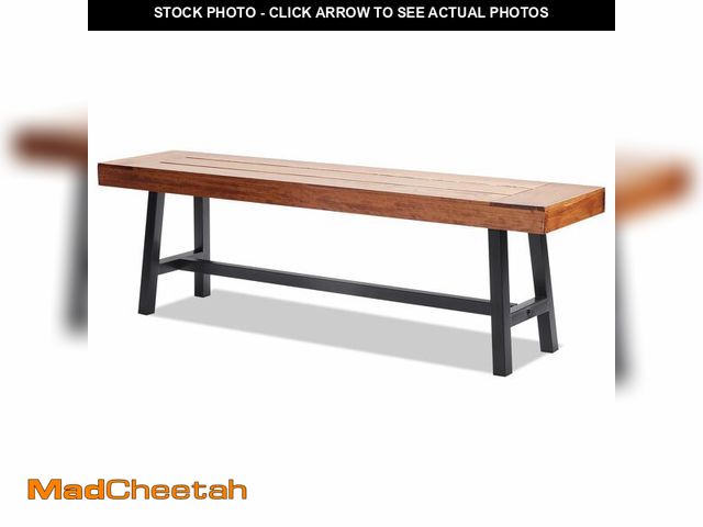 Lot 74-12762673 - VEVOR Outdoor Bench, 63 inches Long Wood Garden Bench with Metal Leg for Outdoors, 500 lbs Load Capa...