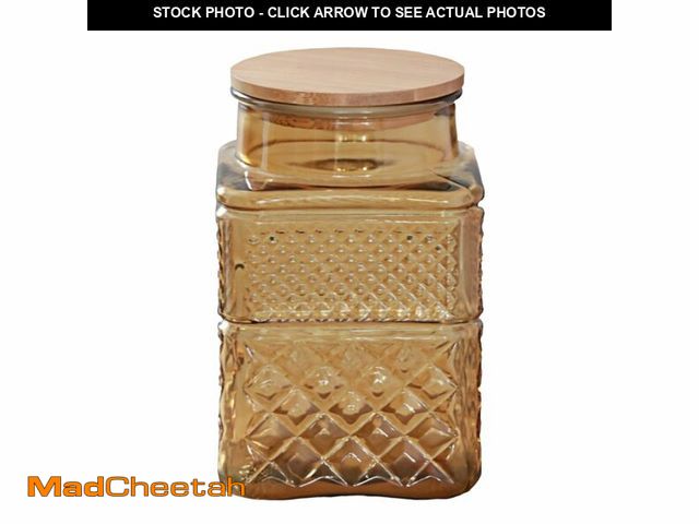 Lot 74-13621908 - ANSQU Square Glass Jar, 61 Fl oz Candy Jar with Lid, Glass Food Storage Containers for Ground Coffee...