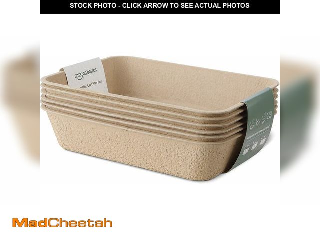 Lot 74-14349234 - Basics Disposable Cat Litter Box, Travel &amp; Home, Large 14.4"x18.1", 6-Pack - UNUSED