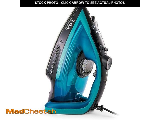 Lot 74-12659673 - T-fal Ultraglide Plus Steam &amp; Garment Iron with Durilium Soleplate, Teal - UNUSED