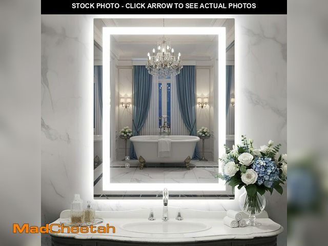 Lot 74-14614785 - SHUAFA 48X40 Inch LED Bathroom Mirror with Lights, Frontlit+ Backlit Bathroom Vanity Mirror for Wall...