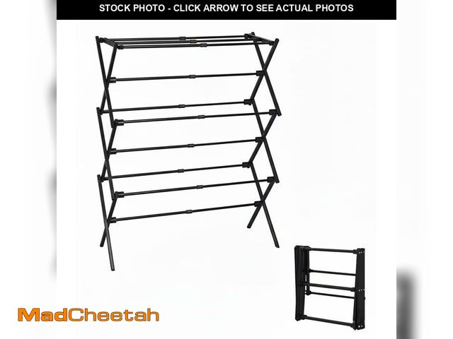 Lot 74-14214650 - UNICCA 3-Tier Metal Folding Clothes Drying Rack, Laundry Drying Rack Clothing | Collapsible Dryer Ra...