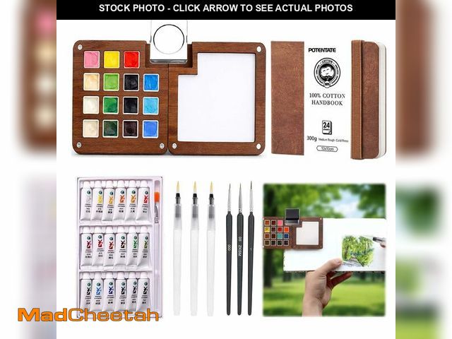 Lot 74-14337180 - Mini Watercolor Paint Palette Set - Travel Watercolor Set, Pocket Artist Water Color Travel Set with...