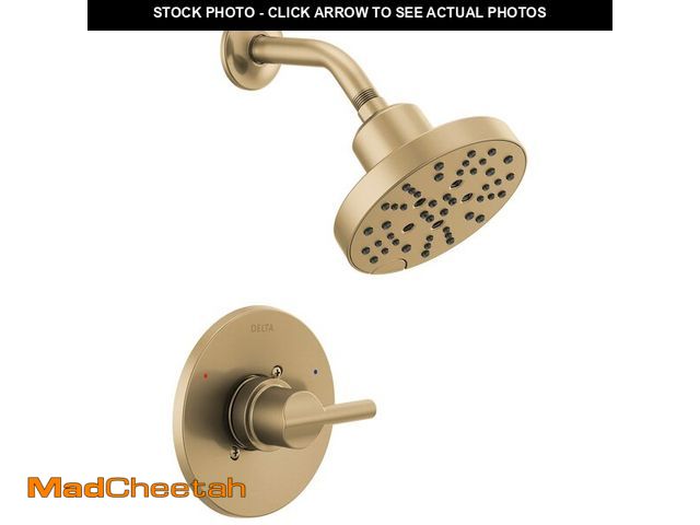 Lot 74-12435009 - Delta Nicoli 14 Series H2Okinetic Shower Faucet Set, Brushed Gold Shower Head and Handle Set, Valve ...