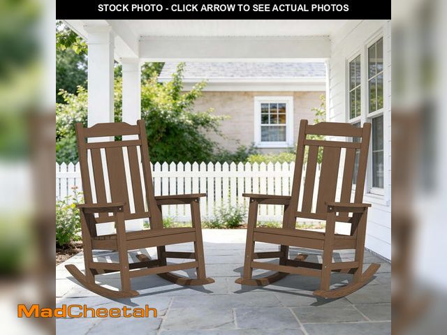 Lot 74-13700303 - SERWALL Oversize Rocking Chairs Set of 2, Outdoor Rocker for Porch, HDPE Rocking Chairs - UNUSED