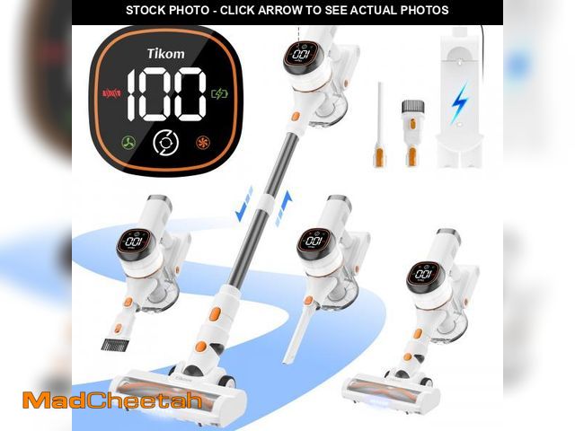 Lot 74-11557682 - Tikom V500 Cordless Vacuum Cleaner for Home, 40000Pa/450W Stick Vacuum with LED Touch Screen, Chargi...