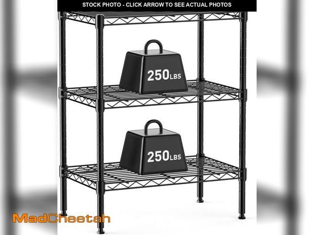 Lot 74-12137632 - DUMOS 3 Tier Metal Wire Rack Shelf Heavy Duty Standing Shelves Adjustable Steel Closet Shelving Unit...