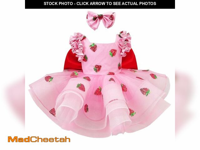 Lot 74-13712863 - bluqulo Pink Strawberry Princess Girls' Dress Ã¢â¬â Multi-Layered Tulle Birthday/Party/Beauty Pag...