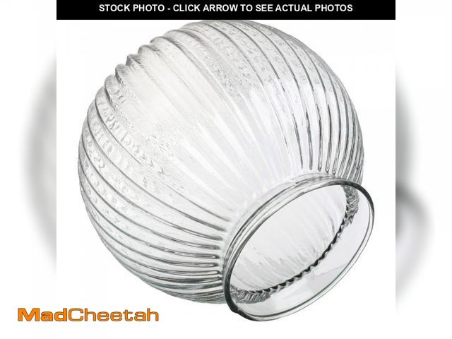 Lot 74-11559377 - Yosoan 1-Light Striped Round Glass Replacement Shade Lamp, Clear Globe Lampshade 1 Bulb for Wall Sco...