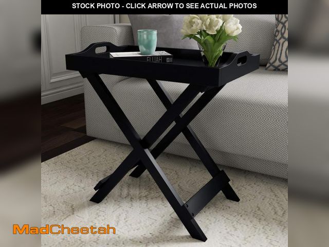 Lot 74-12098207 - Folding TV Tray Table - Contemporary Side Table with Removable Tray Top for Food Serving, Decor, or ...