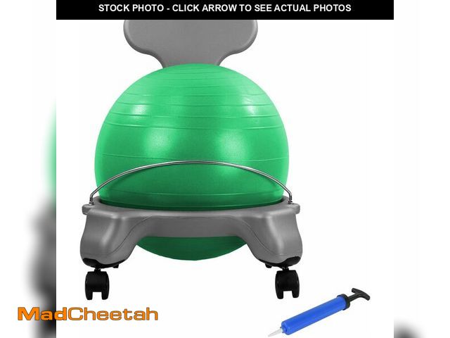 Lot 74-13793875 - CanDo unisex adult Ball Chair Plastic Mobile with Back Child Size, Green, Child Size US - UNUSED