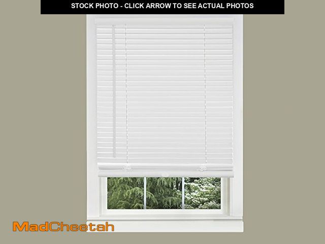 Lot 74-12664195 - Cordless Light Filtering Mini Blind - 35 Inch Width, 64 Inch Length, 1" Slat Size - Pearl White - Co...