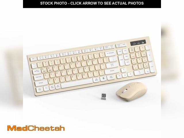 Lot 74-14066458 - Wireless Keyboard and Mouse Combo, Full-Sized Wireless Keyboard and Adjustable DPI Mouse, 2.4GHz USB...