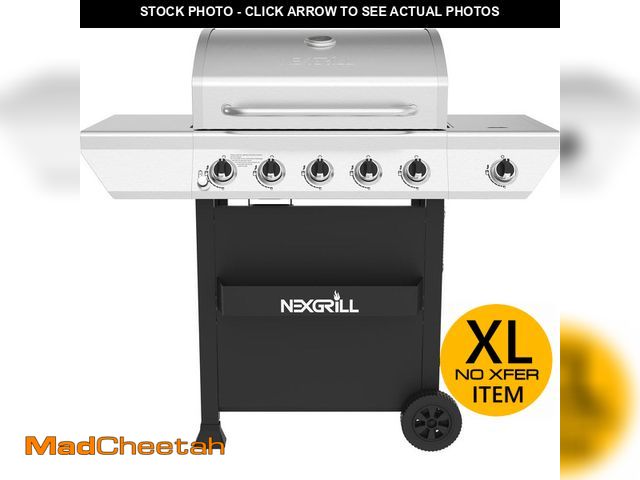 Lot 74-12557633 - *CHIPPED COATING* Nexgrill 5-Burner Propane Gas Grill in Stainless Steel with Side Burner and Condim...