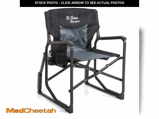 Lot 74-14087221 - Seina Rocker, Outdoor Foldable Rocking Chair with Hard Armrests, Cup Holder and Side Pocket for Adul...