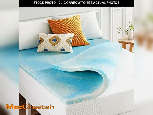 Lot 74-14348550 - Best Price Mattress 1.5 Inch Swirl Gel AeroBreeze Cooling Air Flow Memory Foam Mattress Topper, Dorm...
