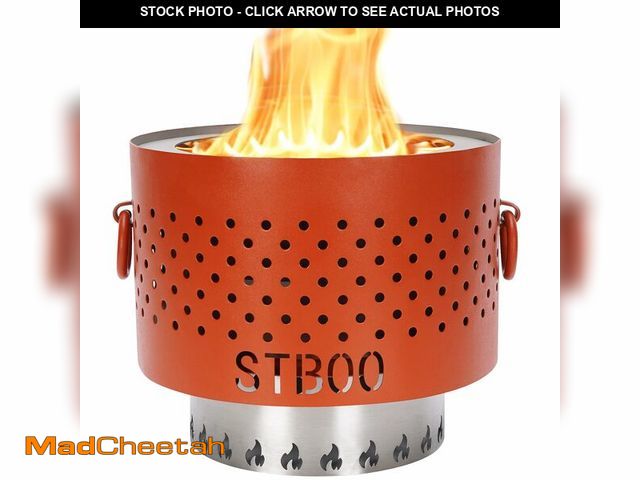 Lot 74-14153238 - STBoo Tabletop Fire Pit - Low Smoke Pellet Table Top Firepit with Ash Tray | Indoor&amp;Outdoor Mini...