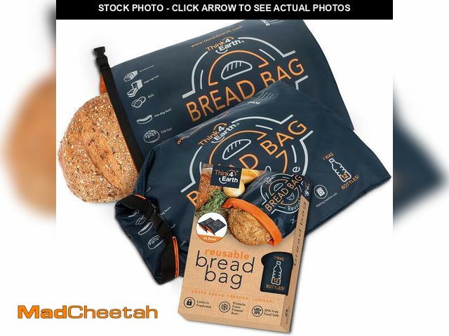 Lot 74-13575347 - THINK4EARTHÃÂ® Premium Blue Reusable Bread Bags for Homemade Bread Ã¢â¬â Durable &amp; Washable(...