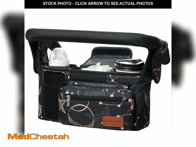 Lot 74-14270218 - Momcozy Universal Baby Stroller Organizer, 2 Insulated Cup Holder, Detachable Zippered Pocket, Adjus...