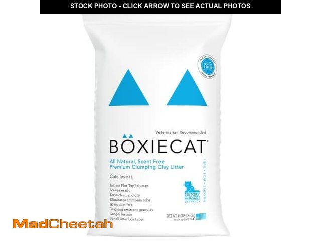 Lot 74-12664150 - (SMALL TEAR IN BAG) Boxie Unscented 30 Day Odor Control Clumping Clay Cat &amp; Kitty Litter 40 lb, ...