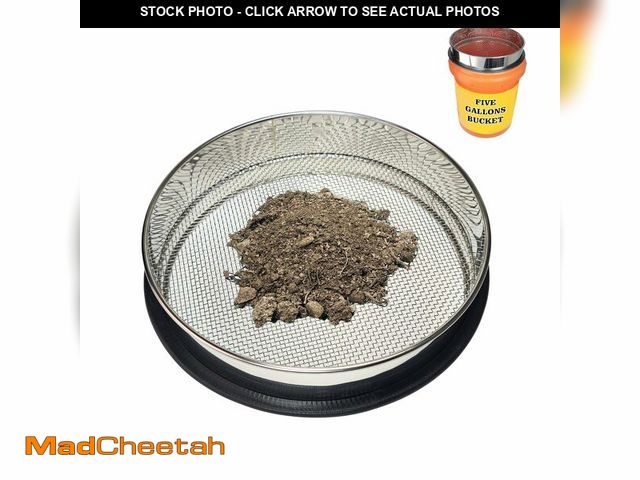 Lot 74-12608634 - Upgraded Soil Sifter, 11 Inch (1/8'' Mesh Screen) Dirt Sifter Thickened Stainless Steel Garden Sieve...