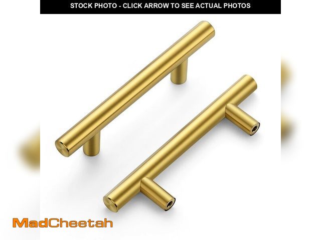 Lot 74-12606919 - Ravinte 15 Pack | 5'' Cabinet Pulls Brushed Brass Stainless Steel Kitchen Drawer Pulls Cupboard Pull...