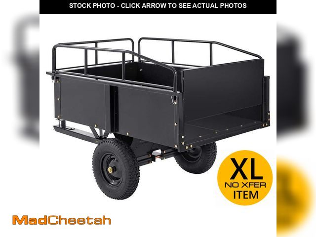 Lot 74-13690423 - SVOPES 15 cu. ft. Heavy Duty Steel ATV Garden Cart, 750 lbs. Capacity, Garden Utility Trailer with R...