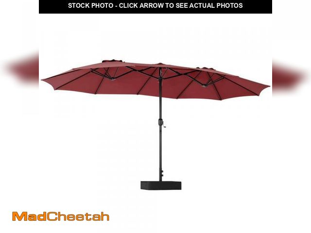 Lot 74-14608141 - FIRNEWST 15ft Large Patio Umbrella with Base Included, Rectangle Table Umbrella Outdoor Patio, Outsi...