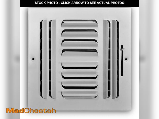 Lot 74-12681353 - Everbilt 8 in. x 8 in. 4-Way Steel Fixed Curved Blade Wall/Ceiling Register in White - UNUSED