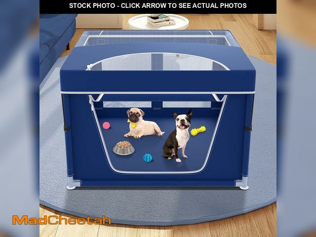 Lot 74-12681441 - 42x42x26 Inches Puppy Playpen with Top Cover, Dog Playpen for Puppies or Small Dogs, Dog Fence Pet P...