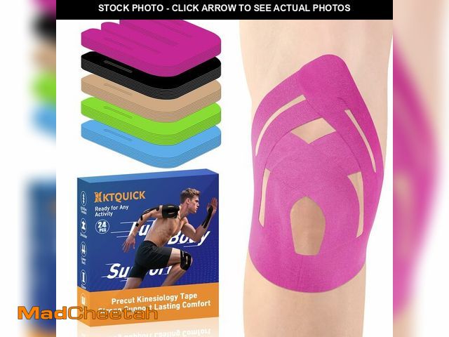 Lot 74-14212600 - PreCut Kinesiology Tape for Knees, 24PCS Upgraded Waterproof KTQUICK Knee Tape for Knee Pain Relief ...